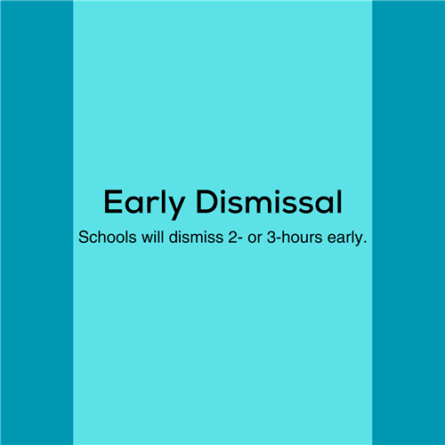 Infographic highlighting a Early Dismissal status as detailed in the text.
